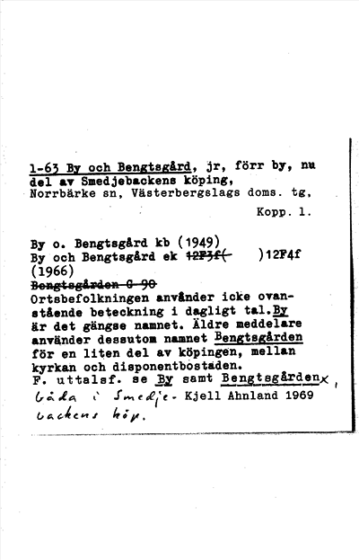 Bild på arkivkortet för arkivposten By och Bengtsgård