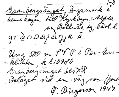 Bild på arkivkortet för arkivposten Granbergsänget