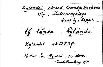 Bild på arkivkortet för arkivposten Bylandet