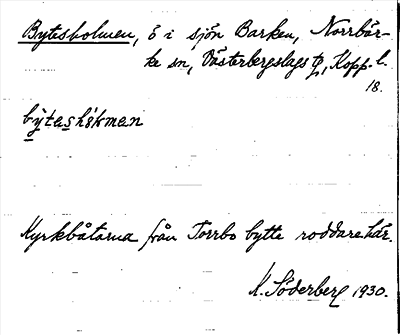 Bild på arkivkortet för arkivposten Bytesholmen