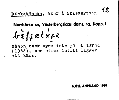 Bild på arkivkortet för arkivposten Bäcketäppen