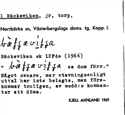 Bild på arkivkortet för arkivposten Bäckeviken