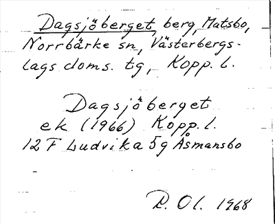 Bild på arkivkortet för arkivposten Dagsjöberget