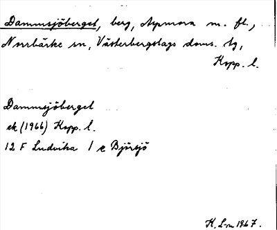 Bild på arkivkortet för arkivposten Dammsjöberget
