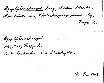Bild på arkivkortet för arkivposten Djuptjärnsberget