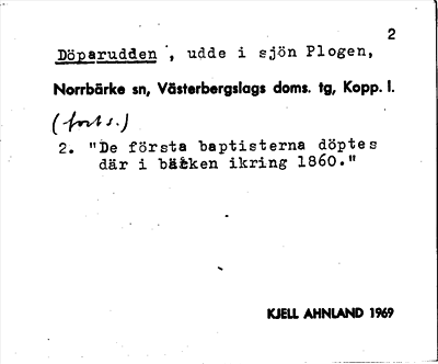 Bild på arkivkortet för arkivposten Döparudden