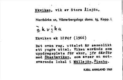 Bild på arkivkortet för arkivposten Ekviken