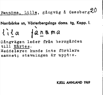 Bild på arkivkortet för arkivposten Fannöma, Lilla