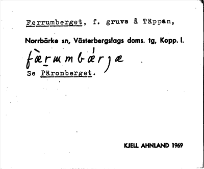 Bild på arkivkortet för arkivposten Ferrumberget