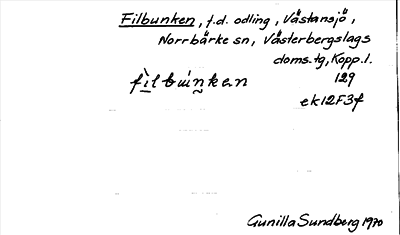Bild på arkivkortet för arkivposten Filbunken
