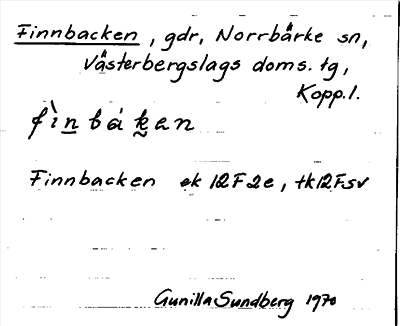Bild på arkivkortet för arkivposten Finnbacken