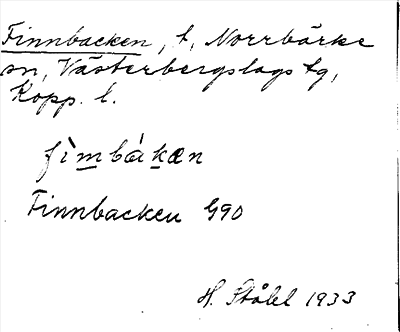 Bild på arkivkortet för arkivposten Finnbacken