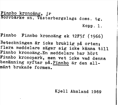 Bild på arkivkortet för arkivposten Finnbo kronoäng