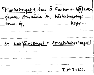 Bild på arkivkortet för arkivposten *Finnboberget?