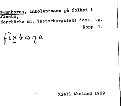 Bild på arkivkortet för arkivposten Finnborna