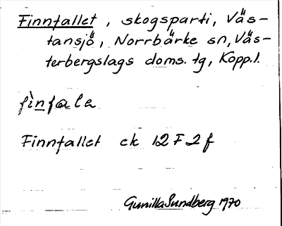 Bild på arkivkortet för arkivposten Finnfallet
