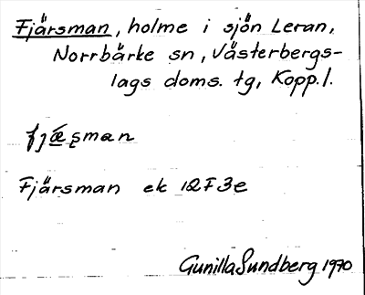 Bild på arkivkortet för arkivposten Fjärsman