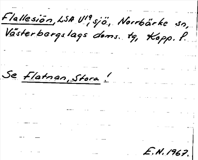 Bild på arkivkortet för arkivposten Flallesiön