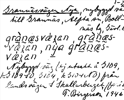 Bild på arkivkortet för arkivposten Grannäsvägen, Nya