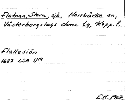 Bild på arkivkortet för arkivposten Flatnan, Stora