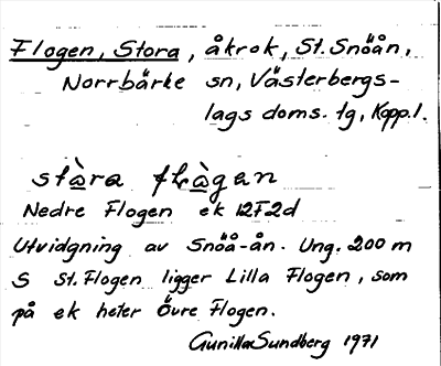 Bild på arkivkortet för arkivposten Flogen, Stora