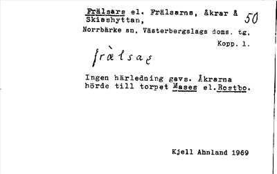 Bild på arkivkortet för arkivposten Frälsars