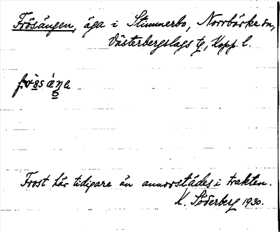 Bild på arkivkortet för arkivposten Frösängen
