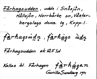 Bild på arkivkortet för arkivposten Fårhagsudden