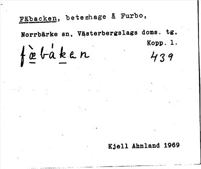 Bild på arkivkortet för arkivposten Fäbacken
