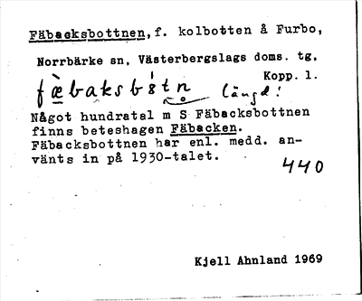 Bild på arkivkortet för arkivposten Fäbacksbottnen
