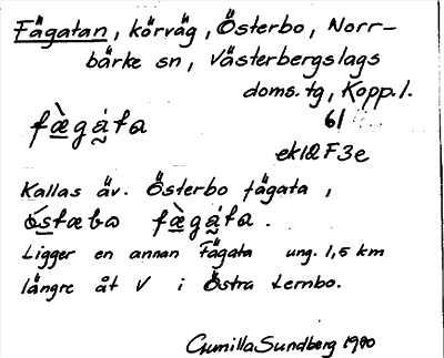 Bild på arkivkortet för arkivposten Fägatan