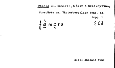 Bild på arkivkortet för arkivposten Fämora