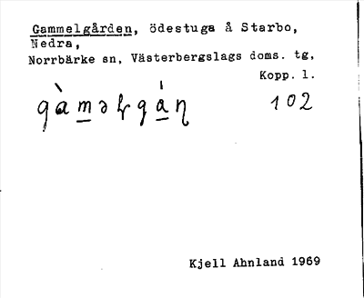 Bild på arkivkortet för arkivposten Gammelgården