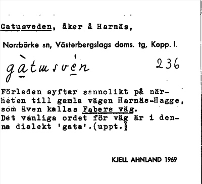 Bild på arkivkortet för arkivposten Gatusveden