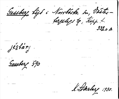 Bild på arkivkortet för arkivposten Gessberg