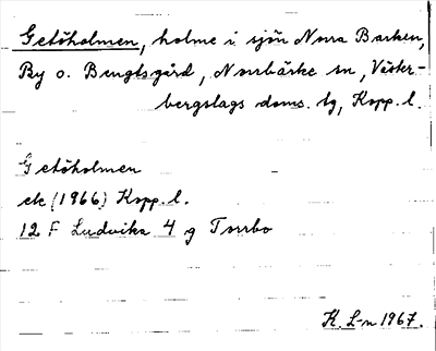 Bild på arkivkortet för arkivposten Getöholmen