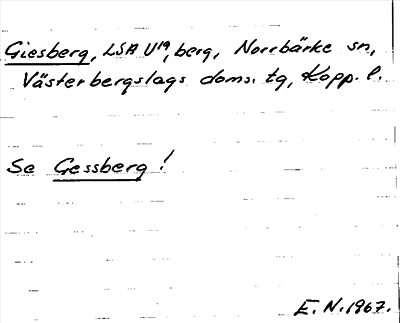 Bild på arkivkortet för arkivposten Giesberg