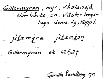 Bild på arkivkortet för arkivposten Gillermyran