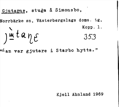 Bild på arkivkortet för arkivposten Gjutarns