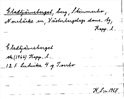 Bild på arkivkortet för arkivposten Gladtjärnsberget