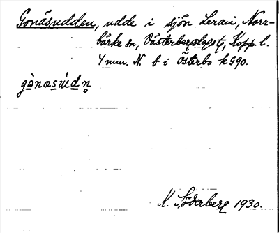 Bild på arkivkortet för arkivposten Gonäsudden