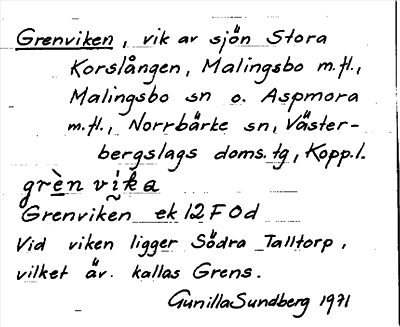 Bild på arkivkortet för arkivposten Grenviken