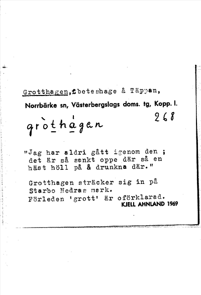 Bild på arkivkortet för arkivposten Grotthagen