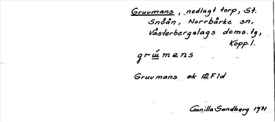 Bild på arkivkortet för arkivposten Gruvmans