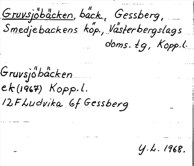 Bild på arkivkortet för arkivposten Gruvsjöbäcken