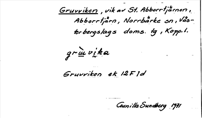 Bild på arkivkortet för arkivposten Gruvviken