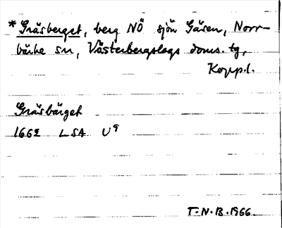 Bild på arkivkortet för arkivposten *Gräsberget