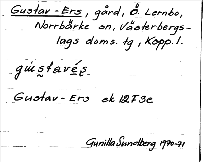 Bild på arkivkortet för arkivposten Gustav-Ers