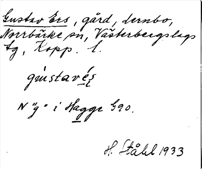 Bild på arkivkortet för arkivposten Gustav Ers