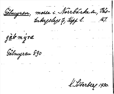 Bild på arkivkortet för arkivposten Gålmyren